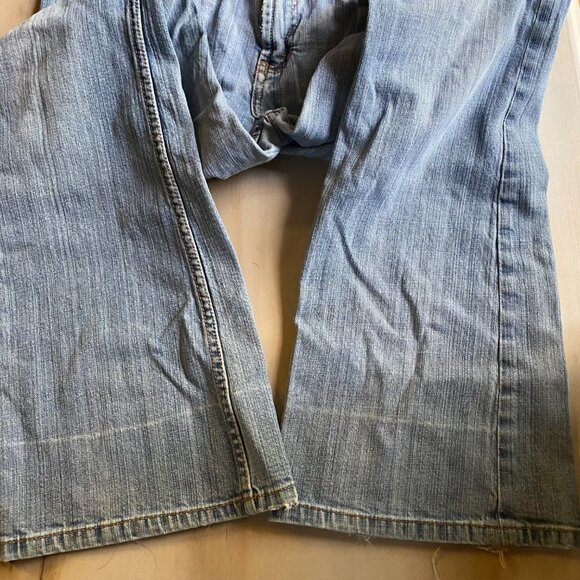 Express X2 Denim low rise light wash flared distressed jeans 10 Y2K cotton - Picture 14 of 15